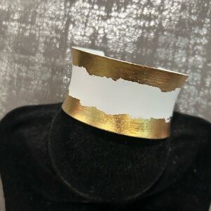 Gold and White Cuff Bracelet